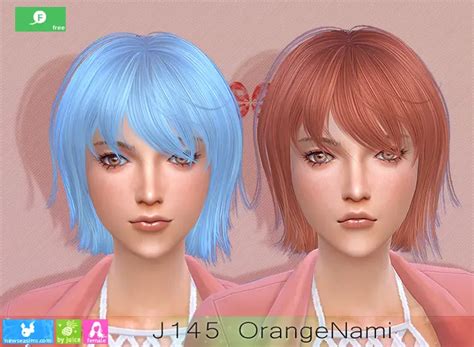 Newsea J141 Orange Nami Hair Sims 4 Hairs