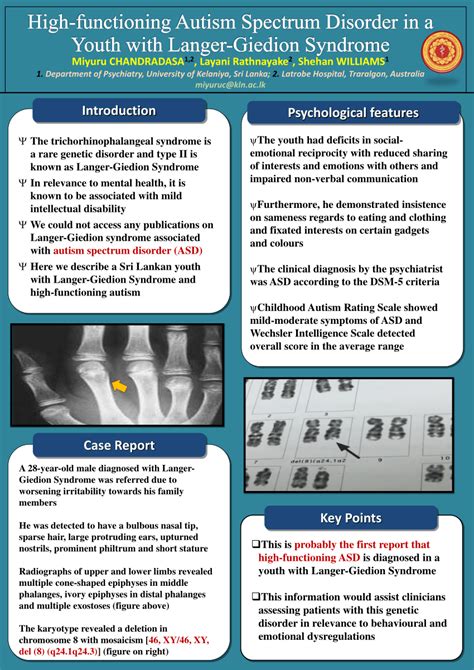 Pdf High Functioning Autism Spectrum Disorder In A Youth With Langer