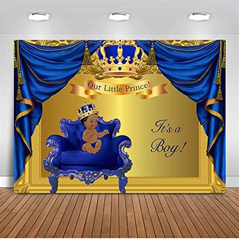 Mehofoto Royal Blue Baby Shower Backdrop Royal Prince Baby Shower