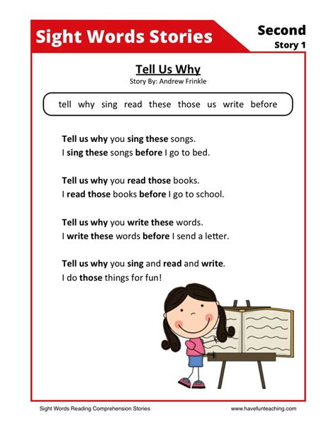 Reading Comprehension Worksheet Tell Us Why