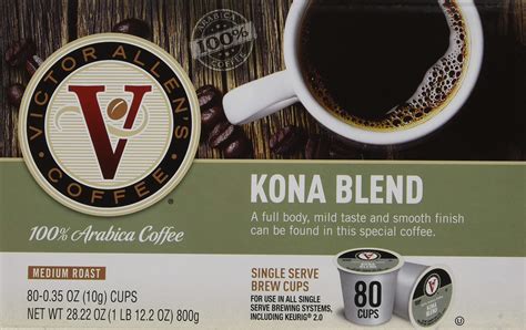 Victor Allens Coffee K Cups Kona Blend Single Serve Medium Roast