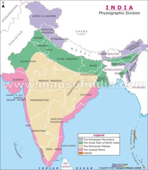 Physical Features Of India Map Maps Database Source ZOHAL