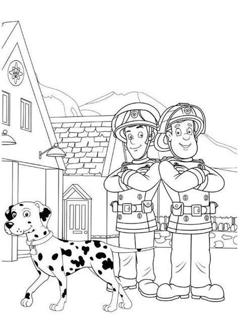 Wil jij later ook brandweerman worden? Elvis Cridlington and Fireman Sam Coloring Page | Coloring Sky