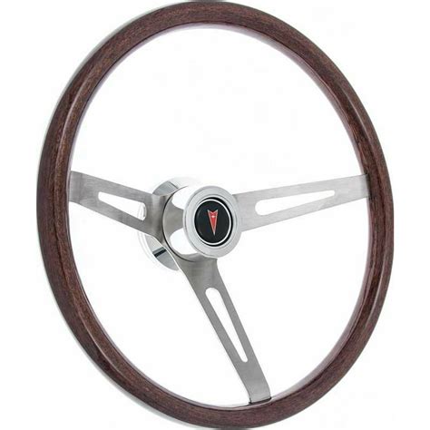 1967 1968 Pontiac Dark Wood Steering Wheel Kit Arrowhead Hub Firebird