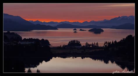 Bariloche Argentina Sunset Over Lake Nahuel Huapi