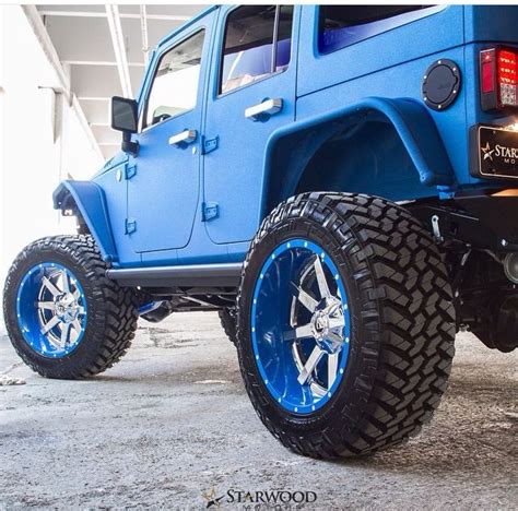 Blue Jeep With Incredible Rims That Not Only Do They Match The Blue In