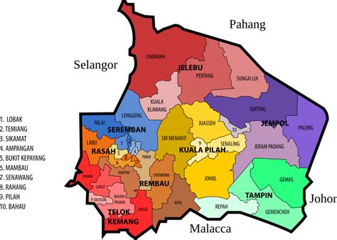 File:map of seremban district, negeri sembilan.svg. Clipart - Negeri Sembilan State Legislative Assembly ...
