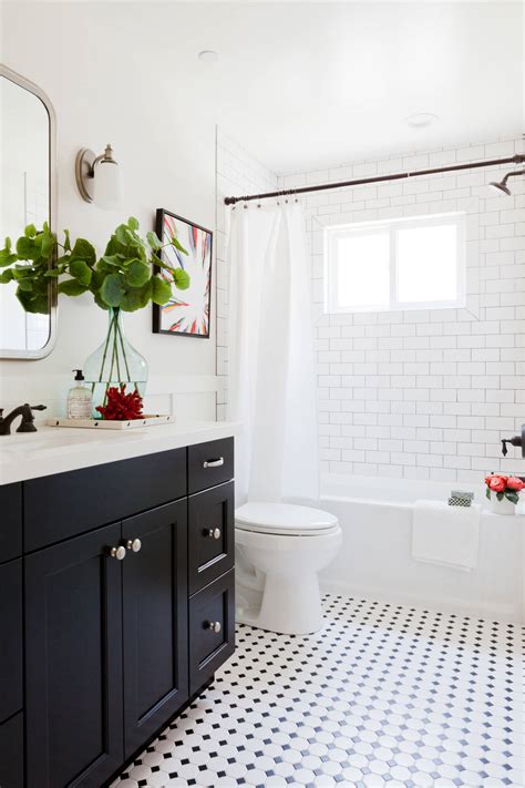 Classic Black And White Bathroom Floor Tile Flooring Ideas