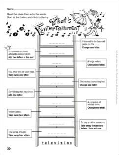 Free online books first grade. That's Entertainment Word Ladder (Grades 4-6) (With images ...