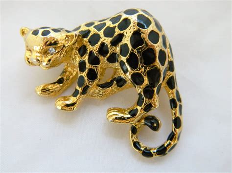 Vintage Leopard Statement Brooch Figural Pin Animal Brooch Etsy