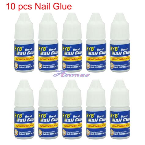 10 Pcs 3g Glue Acrylic Uv Gel False Full French Nail Art Tips