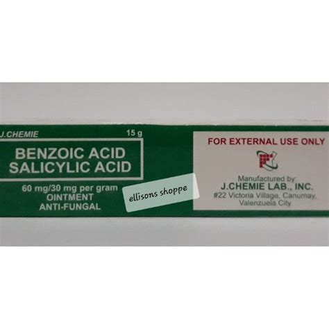 Benzoic Acid And Salicylic Acid Ointment Antifungal 15g Shopee