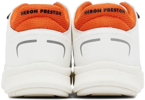 Heron Preston White And Orange Low Key Sneakers Heron Preston