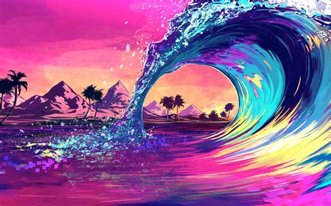 1920x1200 Retro Wave Ocean 1200p Wallpaper Hd Artist 4k Wallpapers