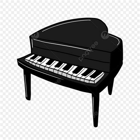Musical Instrument White Transparent, Black Piano Black And White