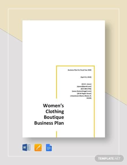 Free 16 Boutique Business Plan Templates In Pdf Ms Word