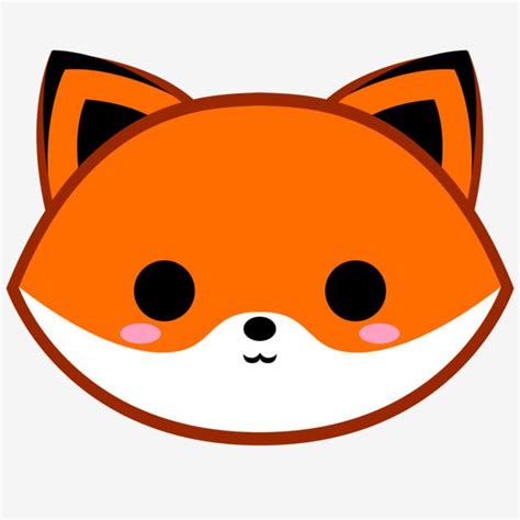 мультфильм Red Fox голову животное мультфильм чиби Png и Psd файл