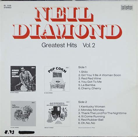 Neil Diamond Greatest Hits Vol 2 Rock Hard Rock Rockpop And