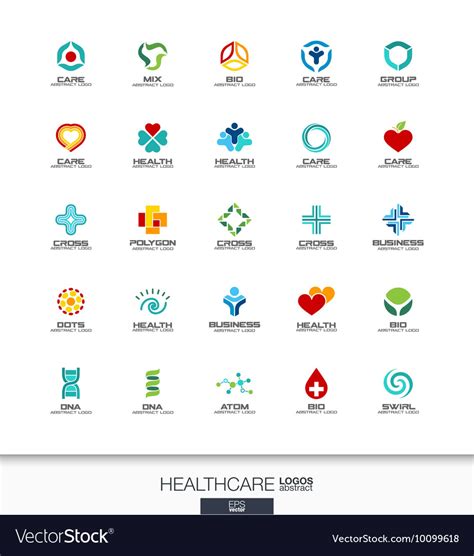 Abstract Logo Set For Business Company Healthcare Vector Image On