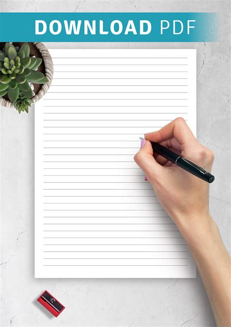 Download Printable Lined Paper Template Narrow Ruled 14 Inch Pdf