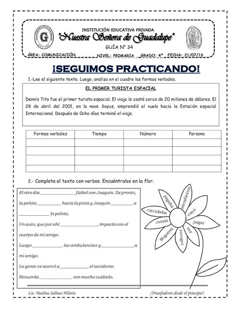 Ejercicios De Verbos Irregulares En Español Para Imprimir Lenguaje