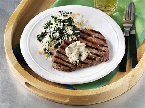 This is totally a recipe i would repeat. Rib Eye Steak simply topped with rich & creamy Boursin ...