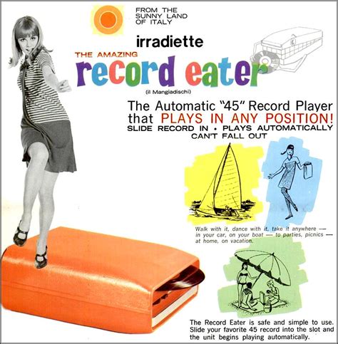 Italian Mini Irradiette Record Eater By Irradio 1967 A Portable