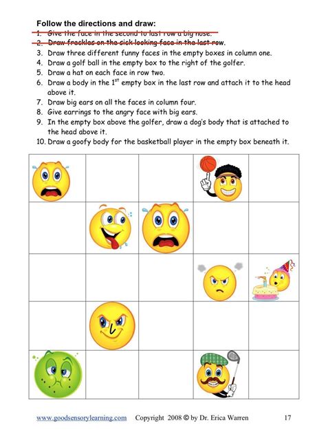 Following Directions Worksheets Activities For Beginners Good