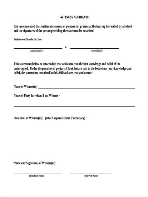 11 Witness Statement Forms Free Pdf Doc Format Download Free