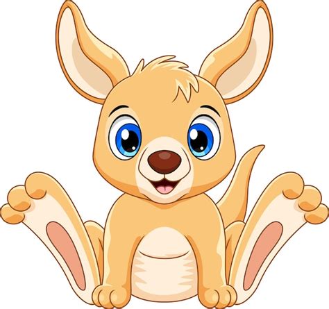 Premium Vector Cute Baby Kangaroo Cartoon
