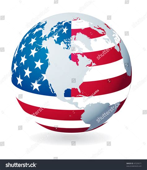 Globe Flag Usa File Eps 10 Stock Vector 47229271 Shutterstock