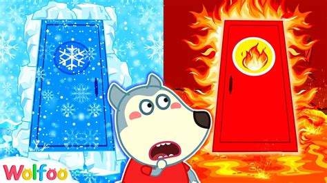 Wolfoo Cartoon Open Fire Door Or Snow Door Wolfoo Hot Vs Cold Challenge Youtube