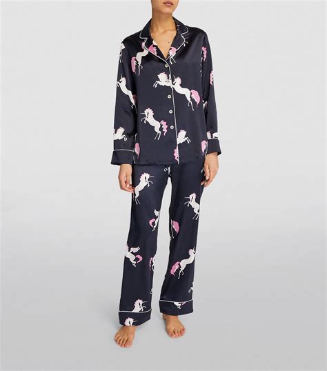 Olivia Von Halle Silk Lila Pyjama Set Harrods Ae