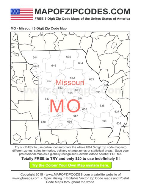 Missouri Zip Code Map Fill Online Printable Fillable Blank Pdffiller