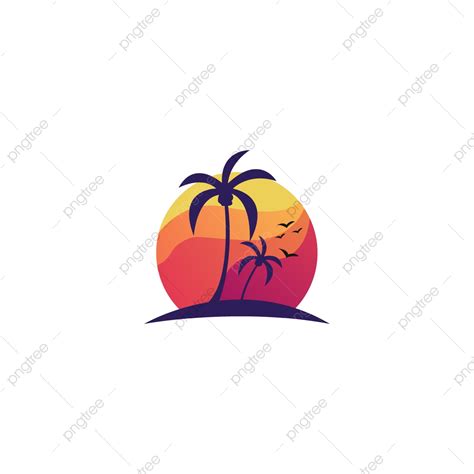 Gambar Desain Logo Pantai Simbol Grafis Ide Png Dan Vektor Dengan
