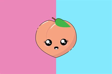 Kawaii Cute Peach By Red Sugar Design