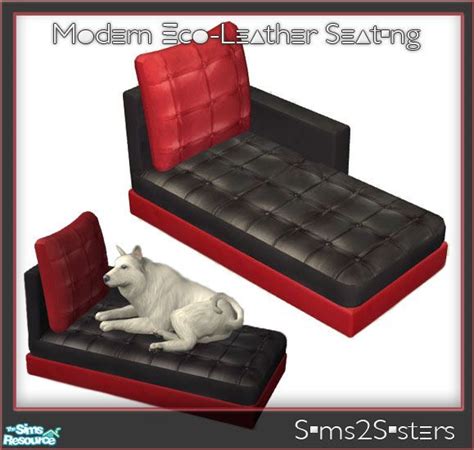 Sims2sisters Modern Eco Leather Seating Pet Bed Sims 4 Pets Sims