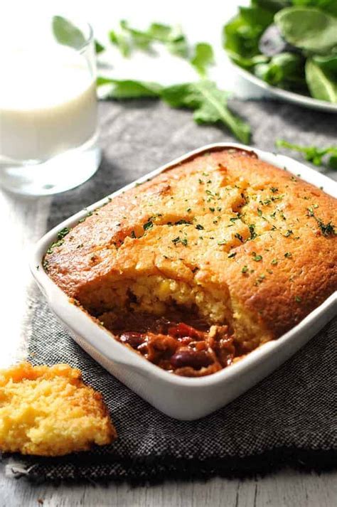 In another bowl, beat the egg (if using) and buttermilk until combined, then mix that into the bowl of dry. Chili Con Carne Corn Bread Pie | RecipeTin Eats