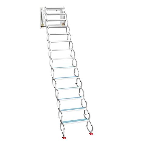 Intbuying 98ft Wall Mounted Attic Stair Loft Wall Ladder Al Mg Alloy