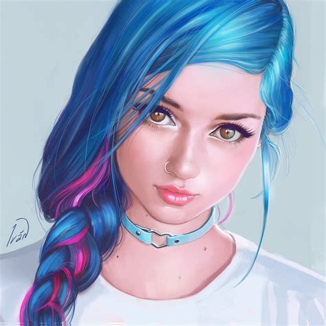 2k Free Download Digital Art Women Illustration Portrait Blue