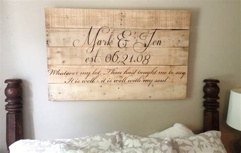 Try selecting a thinner backed bed frame that blends with the rest another way to achieve a modern look for your master bedroom is to add wooden furniture. Repurposed Gems: Master Bedroom Barnboard Sign