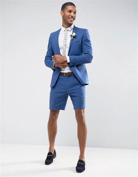 This asos suit haul shows three suits i received from the online clothing store: ASOS Wedding Super Skinny Suit Shorts In Mid Blue Stretch ...
