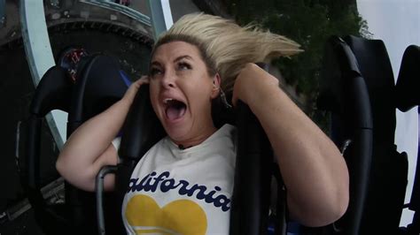 Josie Gibson Takes On Shockwave A Rollercoaster You Ride Standing Up