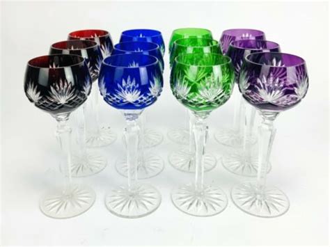 12 Ajka Marsala Cut To Clear Crystal 8 14 Multicolor Wine Goblet