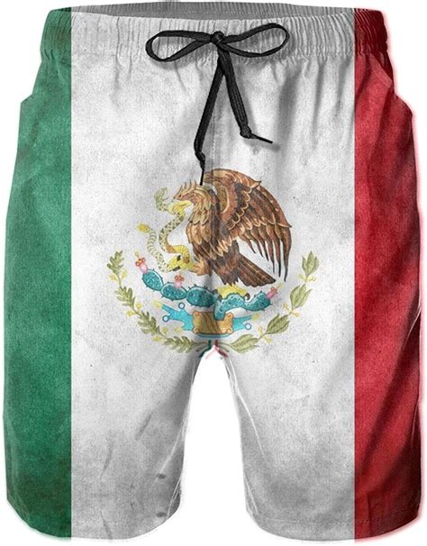 Hpoplace Mens Swim Trunks Mexico Flag Quick Dry Beach Short Swimwear