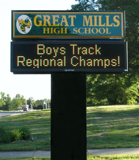 Led School Sign Great Mills High School School Signs High School