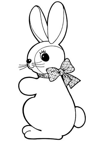 cute easter bunny coloring page supercoloringcom
