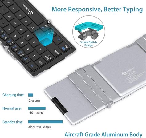 Buy Iclever Foldable Keyboard Bk08 Bluetooth Keyboard With Sensitive