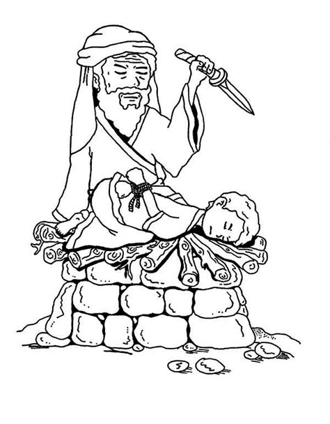 Clip art isaac and rebekah coloring pages breadedcat free and. Abraham Sacrifices Isaac - Free Colouring Pages