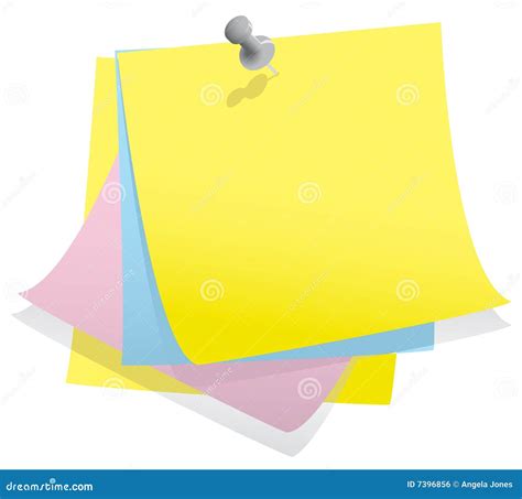 Stack Of Note Paper With Pin Royalty Free Stock Image Image 7396856